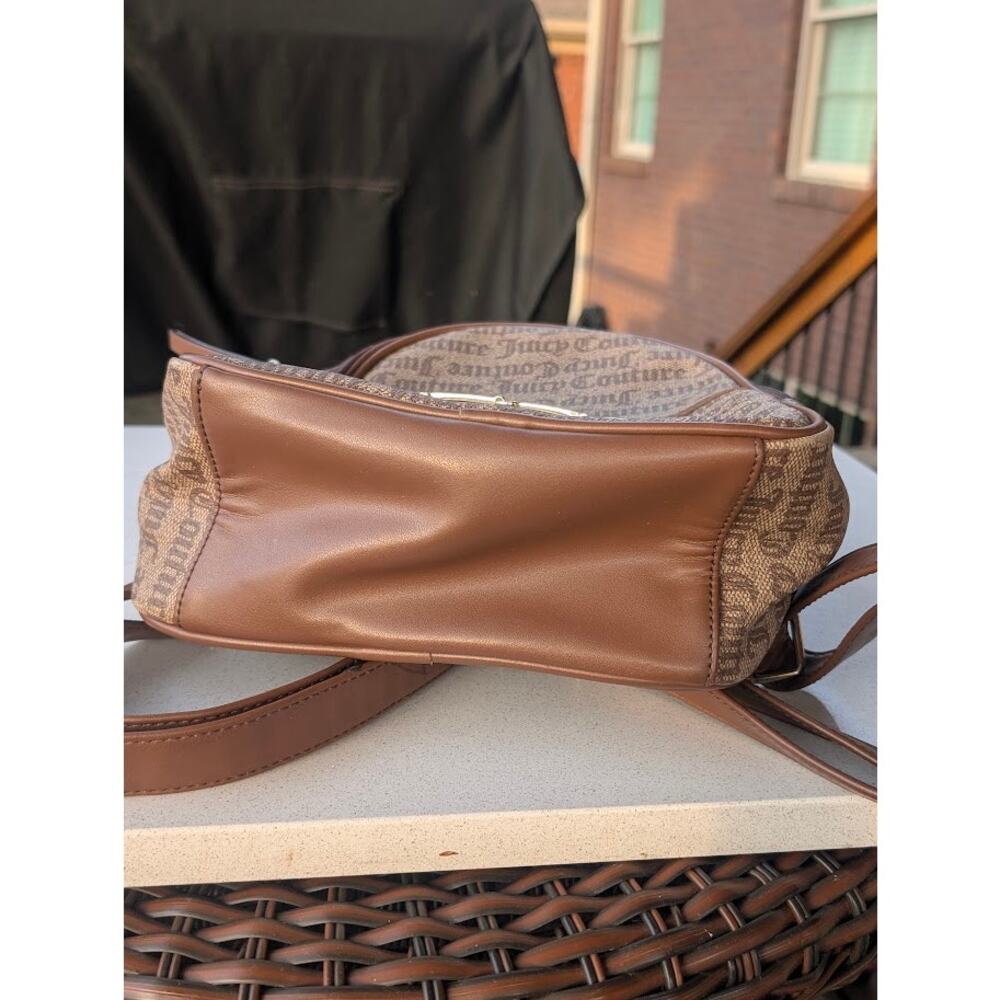 Juicy Couture Y2K Monogram Mini Backpack Purse Heart Detail 2000s Brown Bag - Picture 7 of 8